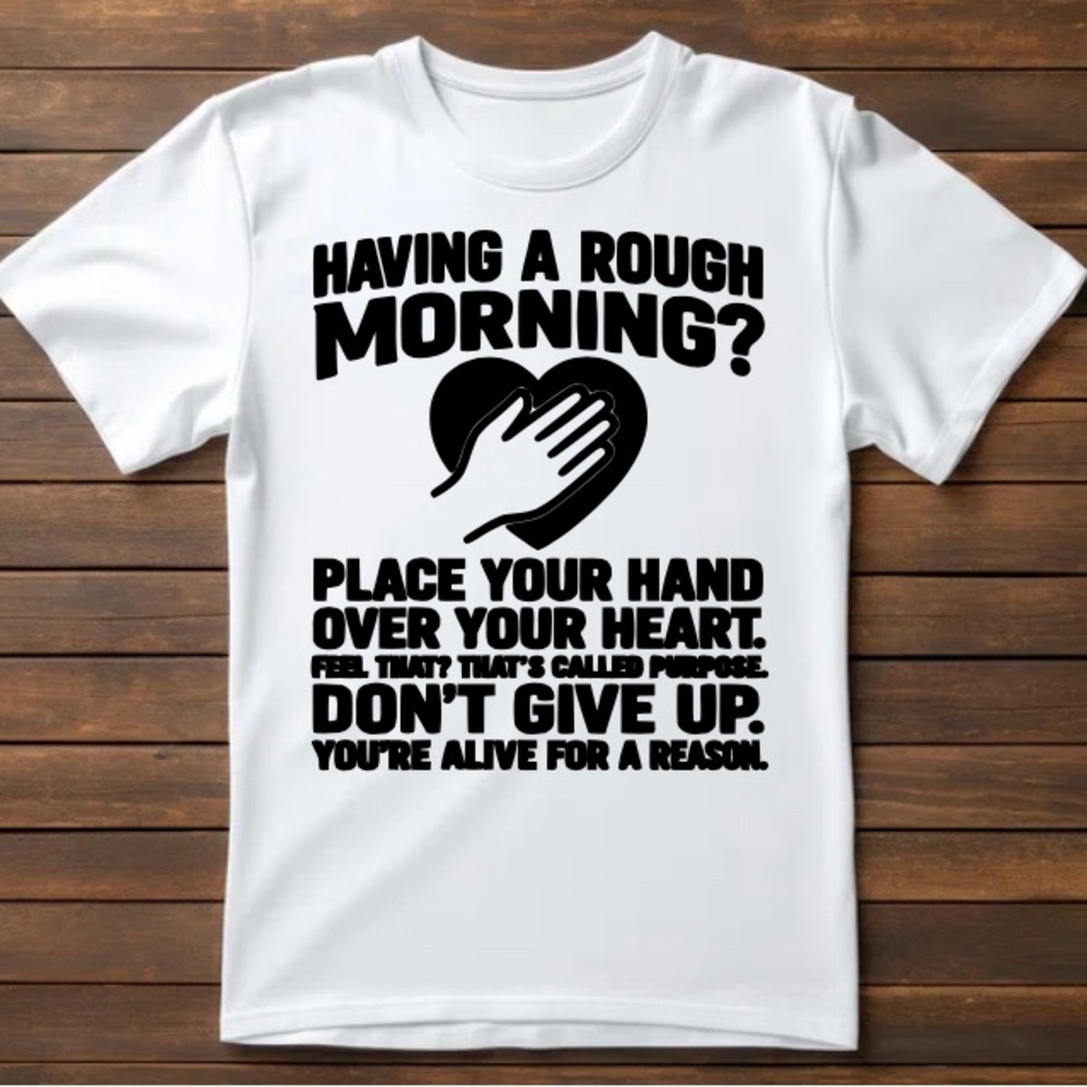 Mental Health Awareness White Tee Heart & Purpose Graphic Shirt
